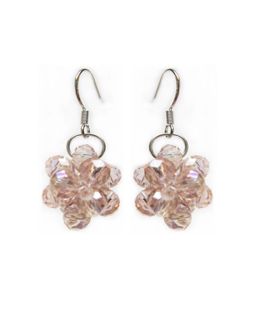Boucles d'oreille Belote Rose