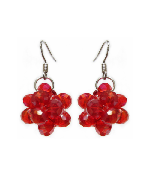 Boucles d'oreille Belote Rouge