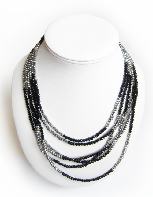 Collier Fils Argent Noir